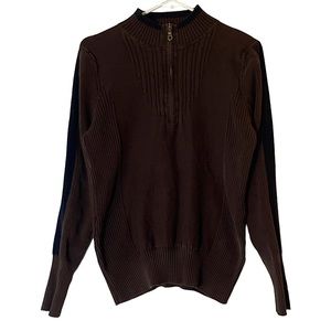 Style & Co Brown Quarter Zip Sweater Women's 1X